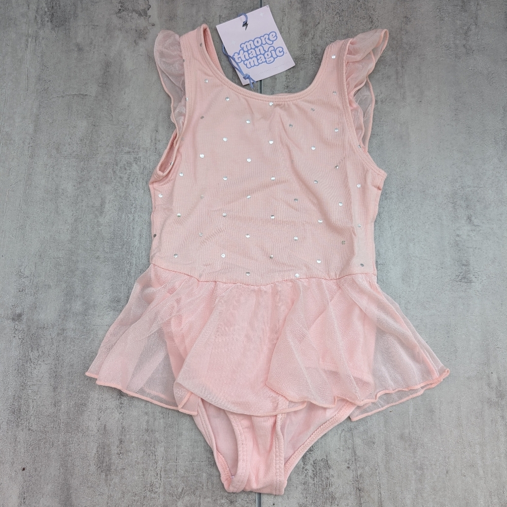 More Than Magic Girls Pink Ballet Dance Leotard Tutu Size 4T NWT